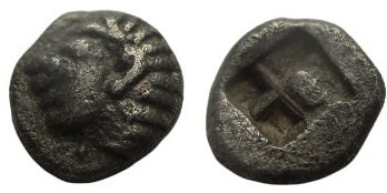 Tetartemorion AG
Ionia. Kolophon, c. 525-500 BC, Archaic head of Apollo to left...