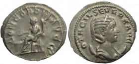 Antoninianus AR
Otacilla Severa (238-244), Rome, Otacilia Severa AVG, draped bust right, set on crescent / CONCORDIA AVGG, Concordia seated left, hol...