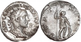 Antoninianus AR
Volusianus (251-253), Rome. IMP C C VIB VOLVSIANVS AVG, radiate, draped and cuirassed bust right / VIRTVS AVGG, Virtus standing right...