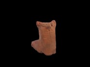 Figure of a seated bat. Red clay. Missing parts restored. Guanacaste, 500 B.C.-1500 A.D., 11 x 10,5 cm