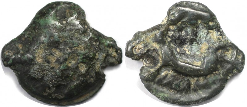 Keltische Münzen. GALLIA. Potin ca. 1. Jhdt. v. Chr., 3.51 g. 18.6 mm. Castelin,...
