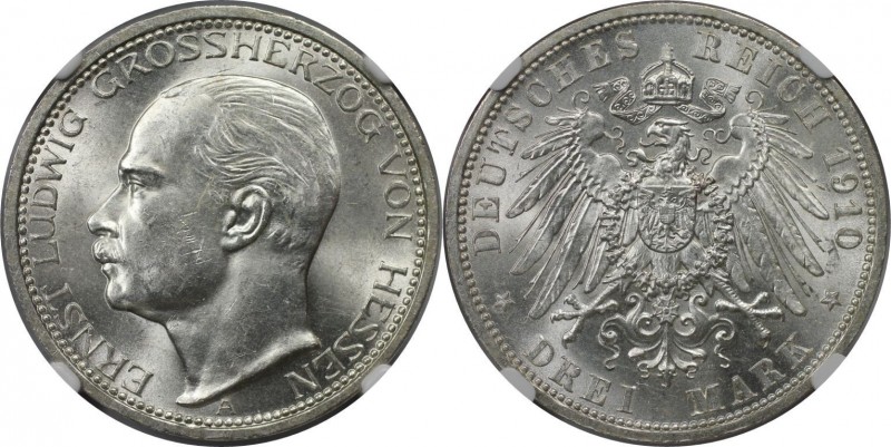 Deutsche Münzen und Medaillen ab 1871, REICHSSILBERMÜNZEN, Hessen. Hessen-Darmst...
