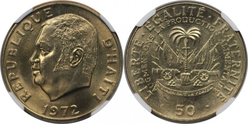 Weltmünzen und Medaillen, Haiti. Serie: F.A.O. 50 Centimes 1972, Kupfer-Zink-Nic...