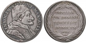 Roma – Innocenzo XI (1676-1689) - Piastra 1684 - Munt. 30 R
Appiccagnolo rimosso e fondi puliti.
Migliore di BB