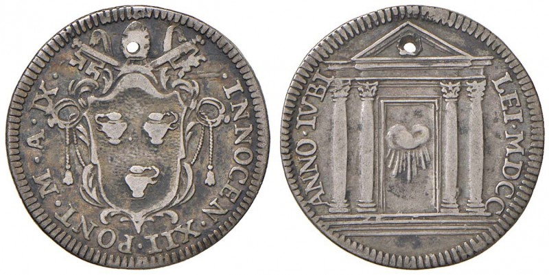 Roma – Innocenzo XII (1691-1700) - Giulio An. IX - Munt. 52 NC
Forato.
BB