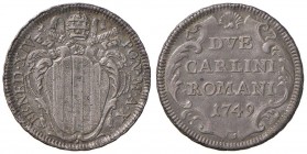 Roma – Benedetto XIV (1740-1758) - Due Carlini Romani 1749 - Munt. 153 R
SPL