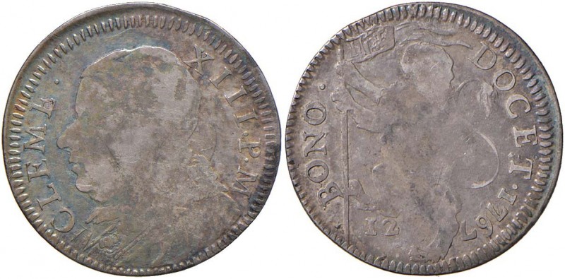 Bologna – Clemente XIII (1758-1769) - Bianco da 12 Bolognini 1767 - Munt. 43G RR...