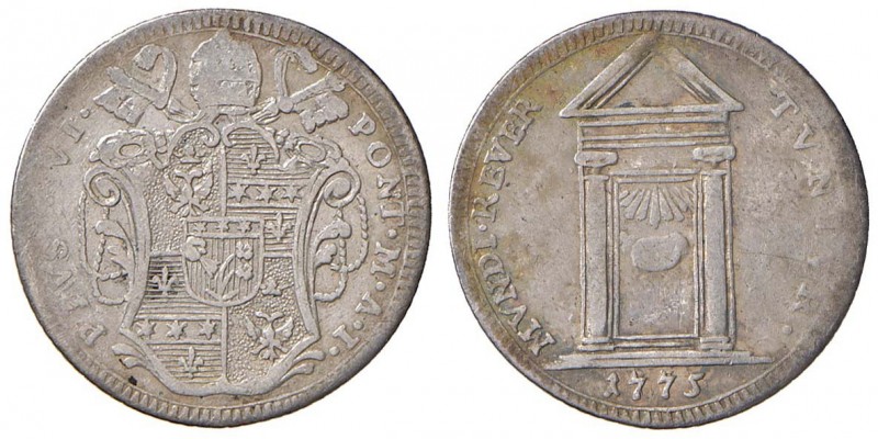 Roma – Pio VI (1775-1799) - Giulio 1775 - Munt. 49 – Nomisma 76 RR
BB