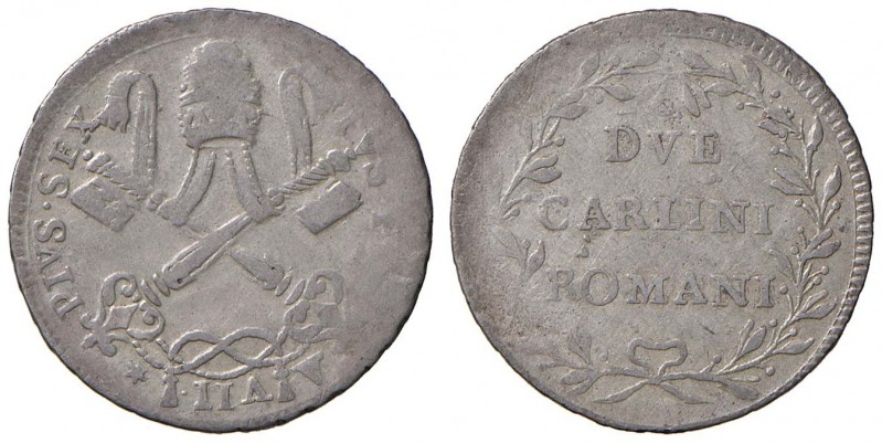 Roma – Pio VI (1775-1799) - Due Carlini Romani An. VII - Munt. 75 R
qBB 