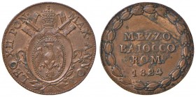 Bologna – Leone XII (1823-1829) - Mezzo Baiocco 1824 - Gig. 11 C
Ossidazioni.
SPL
