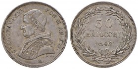 Roma – Gregorio XVI (1831-1846) - 30 Baiocchi 1846 - Gig. 101 R
Segnetti bordo.
BB+-qSPL