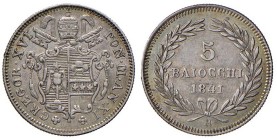 Roma – Gregorio XVI (1831-1846) - 5 Baiocchi 1841 An. XI - Gig. 139 C
BB-SPL