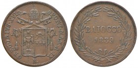 Roma – Gregorio XVI (1831-1846) - Baiocco 1839 An. IX - Gig. 165 C
Colpetti.
BB+