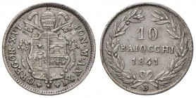 Bologna – Gregorio XVI (1831-1846) - 10 Baiocchi 1841 An. XI - Gig. 127 R
BB-SPL