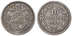 Bologna – Gregorio XVI (1831-1846) - 10 Baiocchi 1844 An. XIV - Gig. 132 R
BB