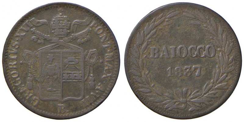 Bologna – Gregorio XVI (1831-1846) - Baiocco 1837 An. VII - Gig. 161 C
QBB-BB