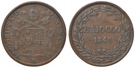 Bologna – Gregorio XVI (1831-1846) - Baiocco 1845 An. XV - Gig. 182 C
BB