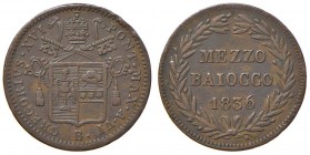 Bologna – Gregorio XVI (1831-1846) - Mezzo Baiocco 1836 An. VI - Gig. 191 C
Tacchette al bordo.
BB