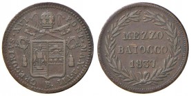 Bologna – Gregorio XVI (1831-1846) - Mezzo Baiocco 1837 An. VII - Gig. 193 C
BB
