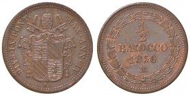 Roma – Pio IX (1846-1870) - 1/2 Baiocco 1850 An. IV - Gig. 245 C
Macchietta.
FDC