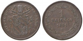 Bologna – Pio IX (1846-1870) - Baiocco 1851 An. V - Gig. 229 R
Tacchette al bordo.
BB