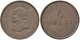 Roma – Pio IX (1846-1870) - 4 Soldi 1866 An. XXI - Gig. 316 C
Colpetto.
SPL