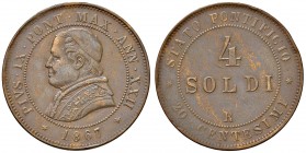 Roma – Pio IX (1846-1870) - 4 Soldi 1867 An. XXII - Gig. 318 C
BB-SPL