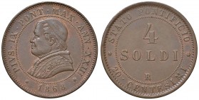 Roma – Pio IX (1846-1870) - 4 Soldi 1868 An. XXIII - Gig. 320 C
Colpetto al bordo.
Migliore di SPL