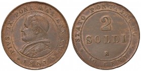 Roma – Pio IX (1846-1870) - 2 Soldi 1867 An. XXI - Gig. 324 C
SPL