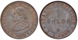 Roma – Pio IX (1846-1870) - ½ Soldo 1867 - Gig. 328 C
Macchietta.
SPL-FDC
