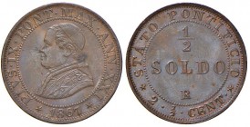 Roma – Pio IX (1846-1870) - ½ Soldo 1867 - Gig. 328 C
Macchietta.
SPL-FDC