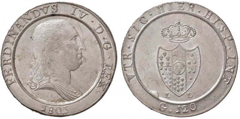 Napoli – Ferdinando IV di Borbone (1759-1816) - 120 Grana 1805 - Gig. 72 b NC
FD...