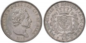 Torino – Carlo Felice (1821-1831) - 5 Lire 1830 - Gig. 53 C
P in ovale.
SPL+