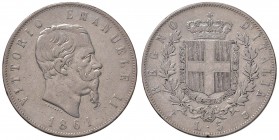 Torino – Vittorio Emanuele II (1861-1878) - 5 Lire 1861 - Gig. 32 RR
Colpetti.
BB