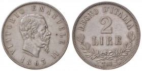 Torino – Vittorio Emanuele II (1861-1878) - 2 Lire 1863 - Gig. 59 R
Valore.
m.BB