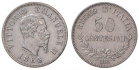 Milano – Vittorio Emanuele II (1861-1878) - 50 Centesimi 1866 - Gig. 79 R
qSPL