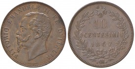 Bruxelles - Vittorio Emanuele II (1861-1878) - 10 Centesimi 1867 .OM. - Gig. 99 a C
Segnetto in fronte. 
m.SPL