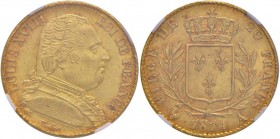 Francia – Luigi XVIII (1814-1824) - 20 Franchi 1814 A - Gad. 1026 C
In slab NGC.
MS64