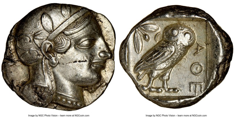 ATTICA. Athens. Ca. 455-440 BC. AR tetradrachm (26mm, 17.15 gm, 1h). NGC Choice ...