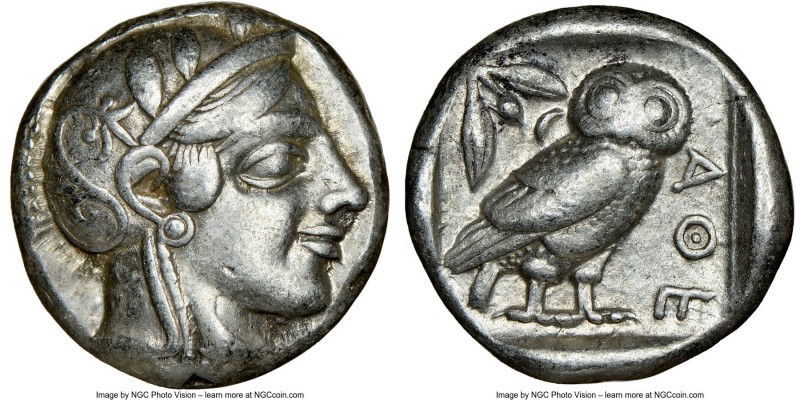 ATTICA. Athens. Ca. 455-440 BC. AR tetradrachm (23mm, 17.10 gm, 7h). NGC Choice ...
