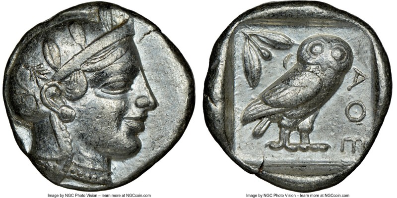 ATTICA. Athens. Ca. 455-440 BC. AR tetradrachm (25mm, 17.16 gm, 3h). NGC Choice ...