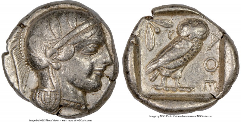 ATTICA. Athens. Ca. 455-440 BC. AR tetradrachm (25mm, 17.16 gm, 3h). NGC Choice ...
