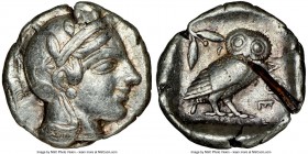 ATTICA. Athens. Ca. 455-440 BC. AR tetradrachm (25mm, 17.15 gm, 8h). NGC Choice VF 5/5 - 2/5, test cut. Early transitional issue. Head of Athena right...