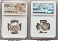 ATTICA. Athens. Ca. 440-404 BC. AR tetradrachm (24mm, 17.19 gm, 10h). NGC Choice AU 5/5 - 4/5. Mid-mass coinage issue. Head of Athena right, wearing c...