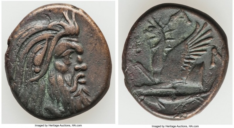 CIMMERIAN BOSPORUS. Panticapaeum. 4th century BC. AE (22mm, 6.80 gm, 6h). VF. He...