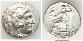 PERGAMENE KINGDOM. Attalus I (ca. 241-197 BC). AR tetradrachm (28mm, 17.03 gm, 11h). XF, Fine Style, graffito. Pergamum, in the name and types of Alex...