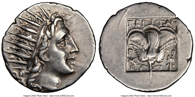 CARIAN ISLANDS. Rhodes. Ca. 88-84 BC. AR drachm (17mm, 12h). NGC AU. 'Plinthopho...