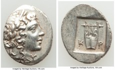 LYCIAN LEAGUE. Cragus. Ca. 48-20 BC. AR hemidrachm (16mm, 2.14 gm, 12h). Choice XF. Series 1. Laureate head of Apollo right; Λ-Y below / K-P, cithara ...
