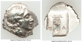 LYCIAN LEAGUE. Masicytes. Ca. 48-20 BC. AR hemidrachm (15mm, 1.47 gm, 11h). Choice XF. Series 1. Laureate head of Apollo right; Λ-Y below / M-A, citha...