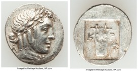 LYCIAN LEAGUE. Cragus. Ca. 48-20 BC. AR hemidrachm (16mm, 2.03 gm, 1h). About XF. Series 2. Laureate head of Apollo right, wearing wreath and taenia; ...